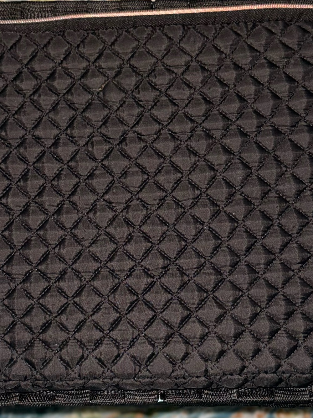 Black Quilted Padded Laptop Sleeve Case Rose Gold Zipper Protective Computer Bag